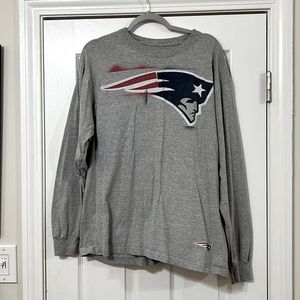 Reebok NFL New England Patriots Long Sleeve Gray Shirt Men’s Large